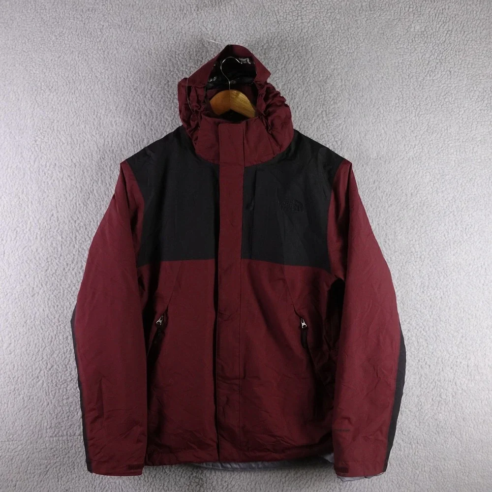 The North Face Mens DryVent Insulated Hooded‎ Jacket Burgundy Black Medium